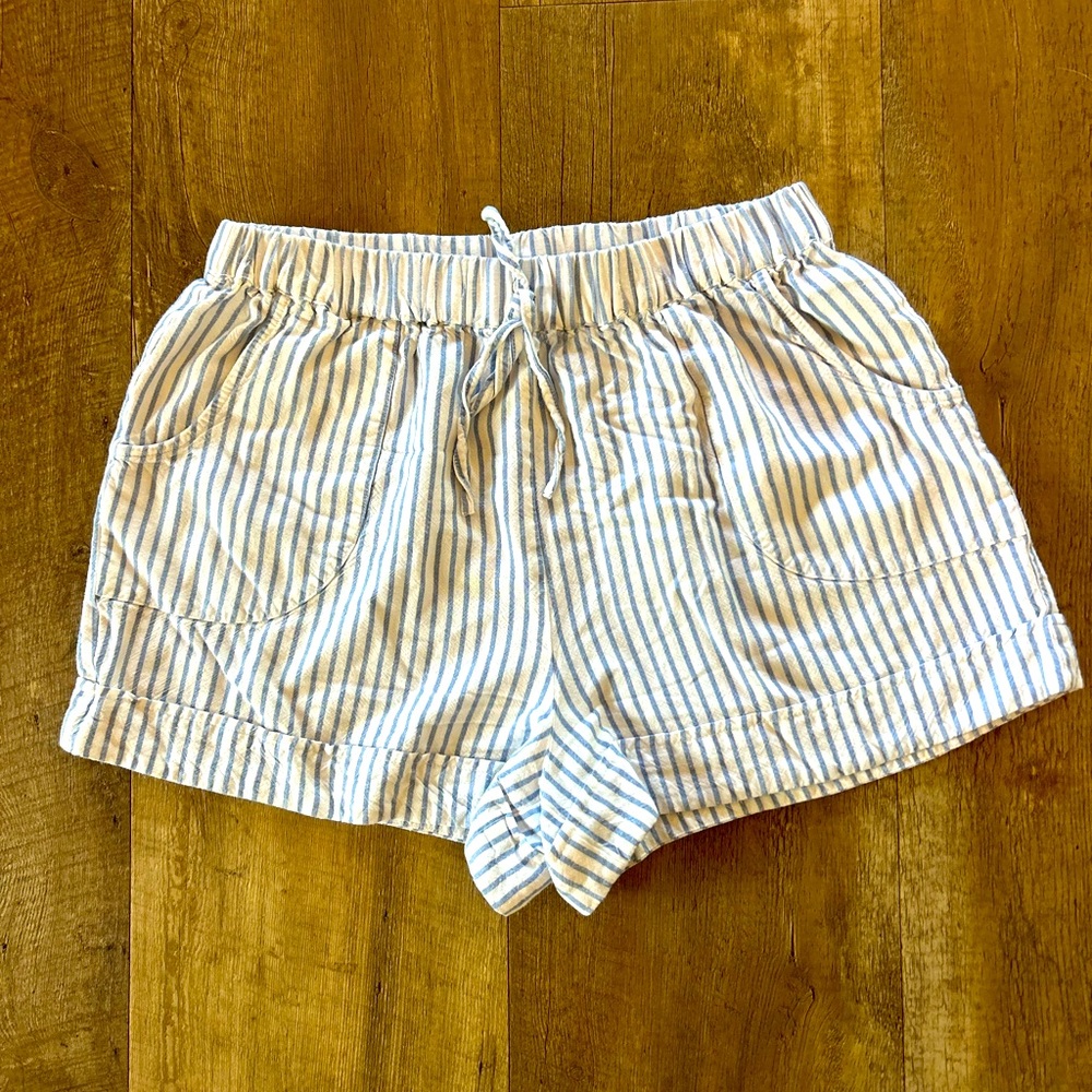 And Now This - Womens Blue & White Pinstripe Shorts – Size M